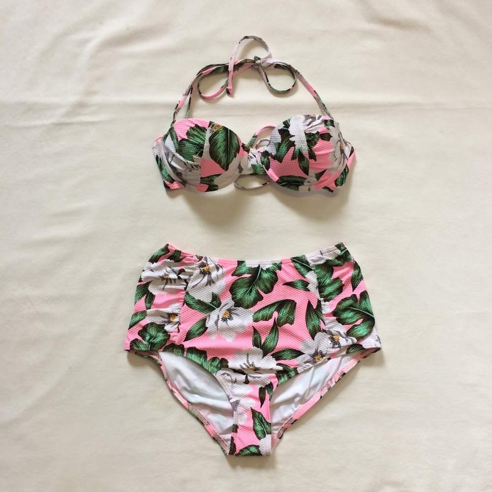 TOP SHOP TROPICAL BIKINI SET